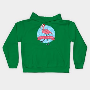 Flamingo Merry Christmas Kids Hoodie